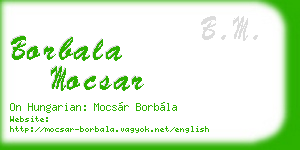 borbala mocsar business card
